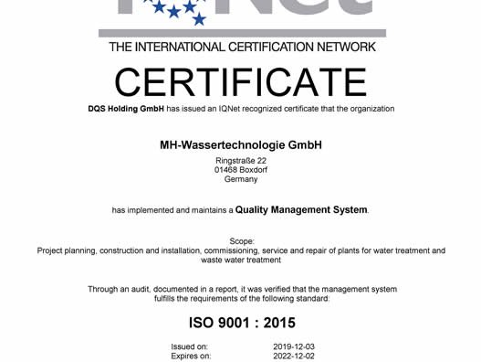 Erfolgreiche Zertifizierung nach DIN EN ISO 9001:2015