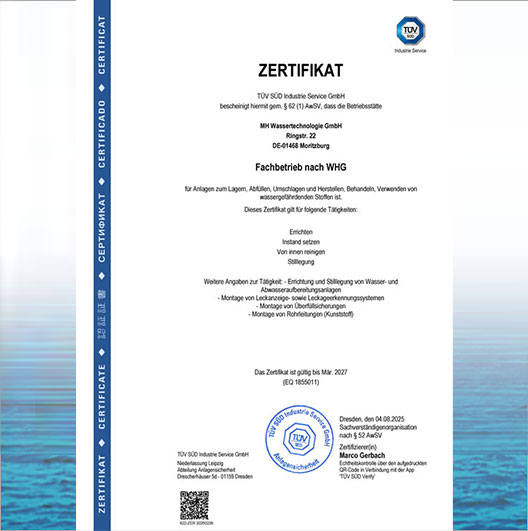 Fachbetrieb nach WHG